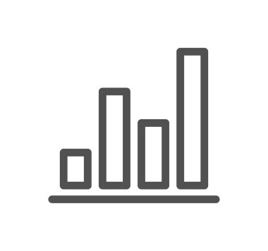 Grafik çizelgesi ince çizgi simgesi, diyagram konsepti, beyaz arkaplan üzerinde diyagram çizelgesi sembolü, mobil konsept ve web için çizelge çizelgesi simgesi