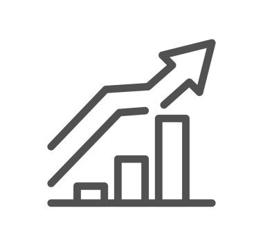 ok çizgisi biçim simgesi tasarımı, iş analitiği pazarlama pazarı ve veri tema vektör illüstrasyonu grafiği