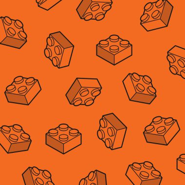 Şema oyuncağı yapı taşı, çocuklar için tuğlalar. Vektör izometrik illüstrasyon.