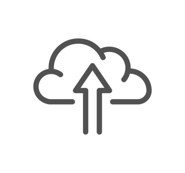 beyaz arkaplanda izole edilmiş bulut indirme simgesi, çizgi ve dış hat, ana vektör sembolü, doğrusal pictogram