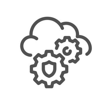 bulut hesaplama ve ağ simgesi vektör çizimi basit tasarım