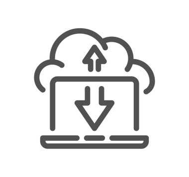 bulut hesaplama ve ağ simgesi vektör çizimi basit tasarım