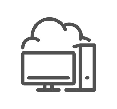 bulut hesaplama ve ağ simgesi vektör çizimi basit tasarım