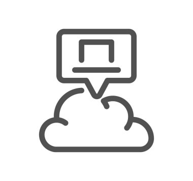 Anahat biçiminde bulut hesaplama simgesi. vektör illüstrasyonu.