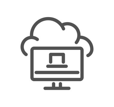 Anahat biçiminde bulut hesaplama simgesi. vektör illüstrasyonu.