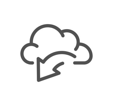 Anahat biçiminde bulut hesaplama simgesi. vektör illüstrasyonu.