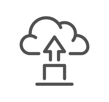 Anahat biçiminde bulut hesaplama simgesi. vektör illüstrasyonu.