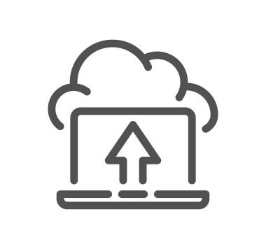 Anahat biçiminde bulut hesaplama simgesi. vektör illüstrasyonu.