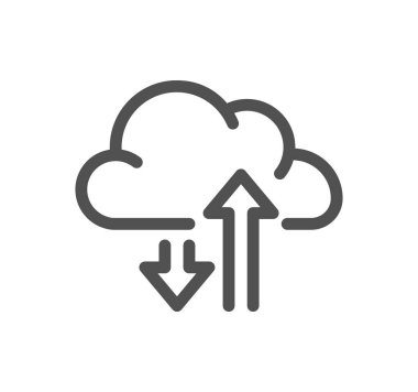 Anahat biçiminde bulut hesaplama simgesi. vektör illüstrasyonu.