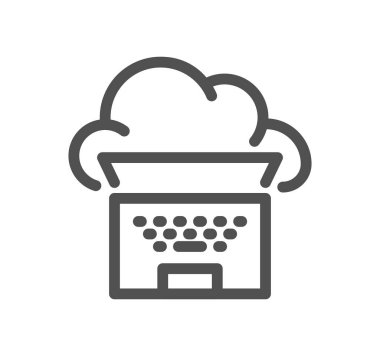 Bilgisayarlı bulut beyaz arkaplanda izole edildi 