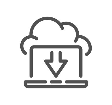 Beyaz arkaplanda izole edilmiş ok simgesiyle bulut indir