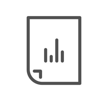 Beyaz arkaplanda izole edilmiş grafik simgesine sahip belge 