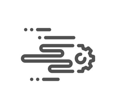 uçan dişli simgesi beyaz arkaplanda izole edildi 