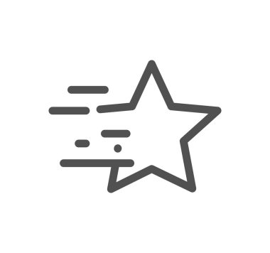 Beyaz arkaplanda uçan yıldız simgesi izole edildi 