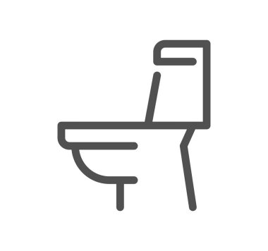 tuvalet vektör satırı simgesi, işaret, resimde beyaz arka planda, düzenlenebilir vuruş