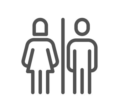 iki kişi satır simgesi, ana hat vektör işareti, doğrusal biçim