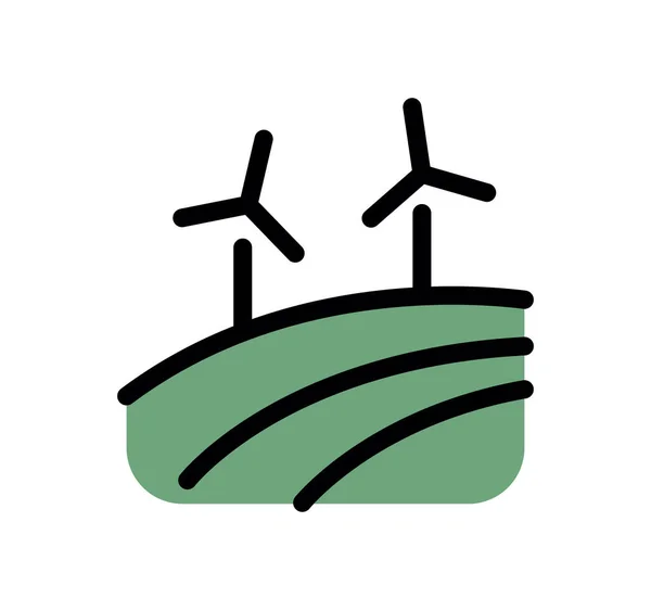 rüzgar enerjisi çizgisi vektör simgesi deseni