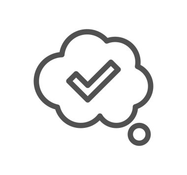 Bulut simgesinde izole edilmiş kontrol işareti