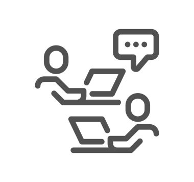 sohbet vektörü ince çizgi simgesi