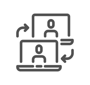 İşaret simgesi olan dizüstü bilgisayar, vektör illüstrasyonu