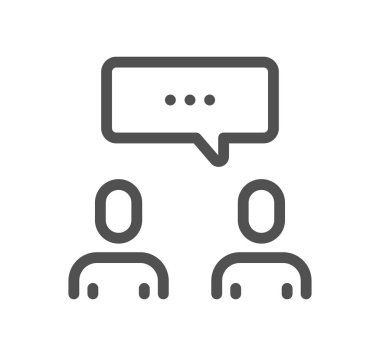 Sohbet baloncukları vektör çizgisi simgesi, işaret, arkaplanda illüstrasyon