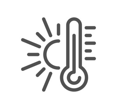 termometre simgesi, satır tasarımı, özet vektör çizimi