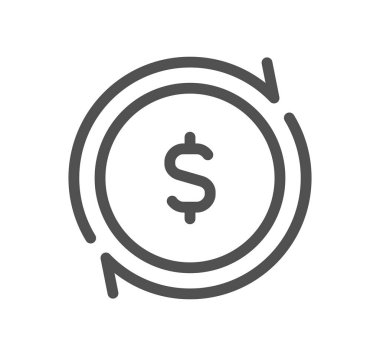 Dolar parası ince çizgi simgesi.