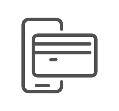 Telefon simgesine sahip kredi kartı beyaz arkaplanda izole edildi 