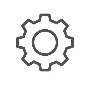 Beyaz arka plan üzerinde izole dişli simgesini 