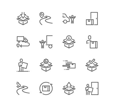 Taşıma konsepti simgelerinin vektör illüstrasyonu