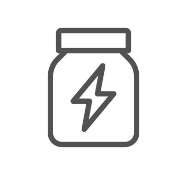 Beyaz arkaplanda izole edilmiş ışıklandırma simgesine sahip kavanoz 