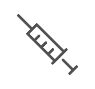 Şırınga vektörü ince çizgi simgesi