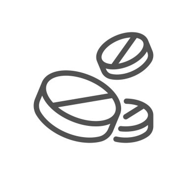 hap simgesi, vektör çizgisi ve düz illüstrasyon