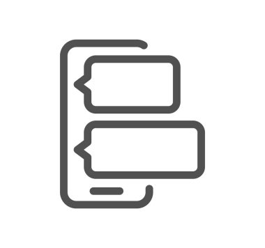 Telefon sahnesindeki iletiler beyaz arkaplanda izole edilmiş simge  