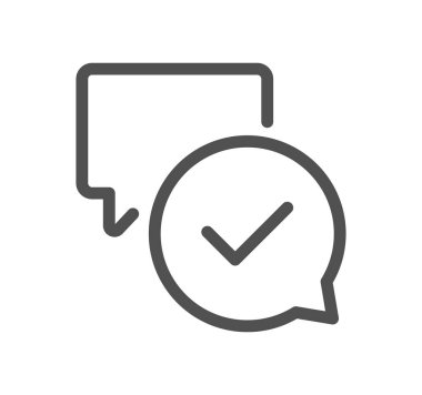 Sohbet balonu vektör çizgisi simgesi, işaret, beyaz arkaplan üzerindeki illüstrasyon, düzenlenebilir vuruşlar