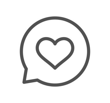 sohbet kalp mesajı simgesi ana hat biçiminde