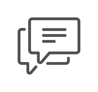 Konuşma baloncukları vektör çizgisi simgesi, işaret, illüstrasyon