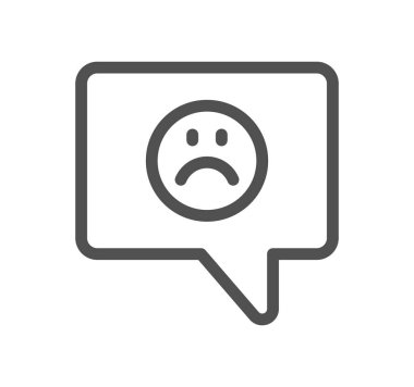 Üzücü mesaj ikonu vektör illüstrasyon tasarımı içeren hüzünlü ve hüzünlü işaret içeren konuşma balonu