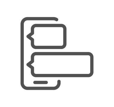 Akıllı telefon mesajları simgesi beyaz arkaplanda izole edildi 