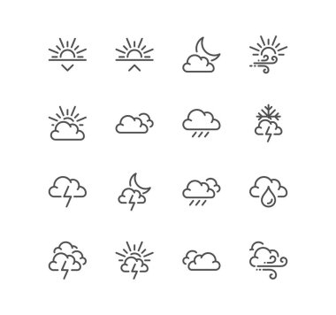 Hava simgeleri, vektör illüstrasyonu