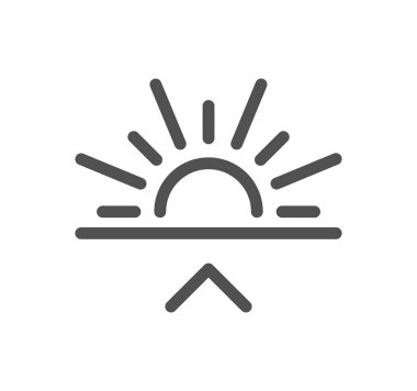 Arka planda güneş ikonu izole edildi. hisse vektörü illüstrasyonu, düz tasarım