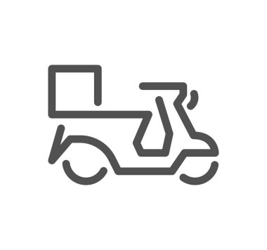 beyaz arkaplanda dağıtım scooter simgesi izole edildi 