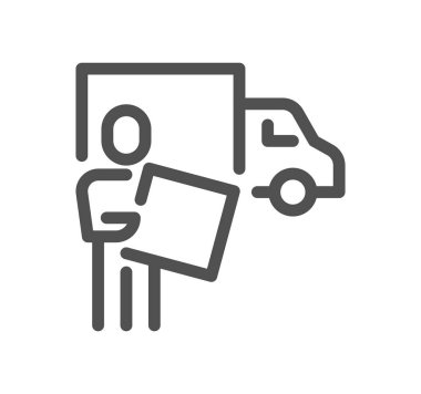 dağıtım konsepti simgesi ana hat biçiminde