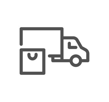 dağıtım minibüsü ana hat simgesi beyaz arkaplanda izole edildi. resimleme