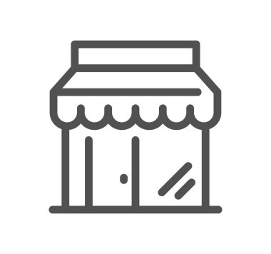 Kapısı olan bir mağaza, vektör illüstrasyonu