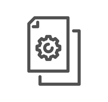 içinde dişli tekerlek olan belge, vektör illüstrasyonu