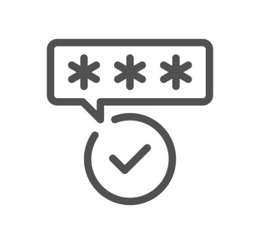 doğru parola simgesi, vektör illüstrasyonu