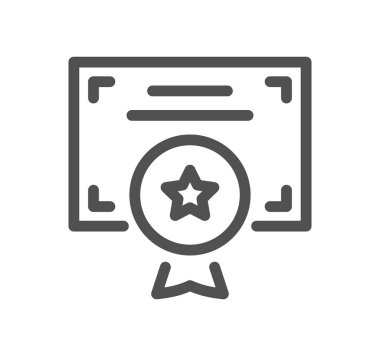 Bir yıldızlı sertifika, vektör illüstrasyonu