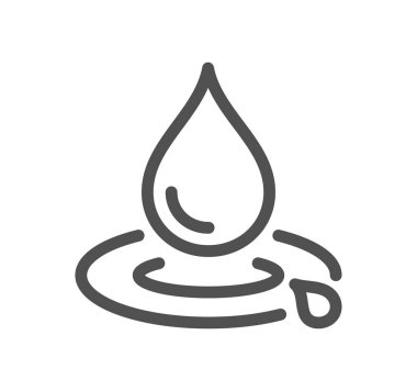 Beyaz arkaplanda bir su damlası, vektör illüstrasyonu