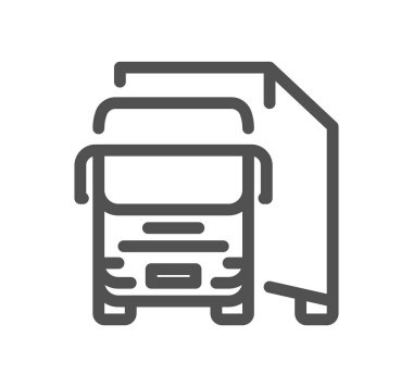 Beyaz arkaplanda bir kamyon, vektör illüstrasyonu